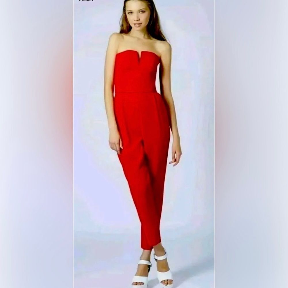 MARU red strapless jumpsuit